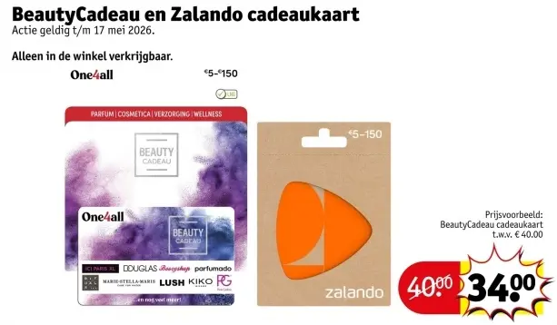 Aanbieding: BeautyCadeau en Zalando cadeaukaart