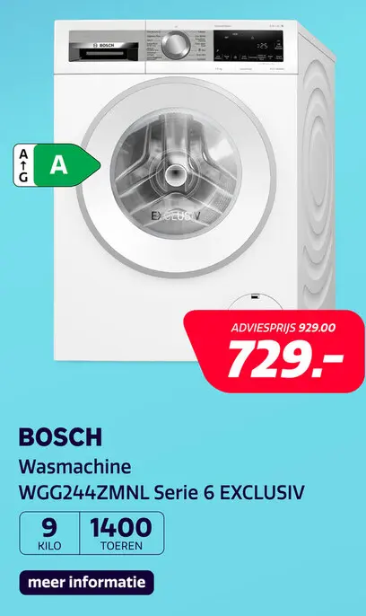 Aanbieding: Bosch WGG244ZMNL Serie 6 EXCLUSIV