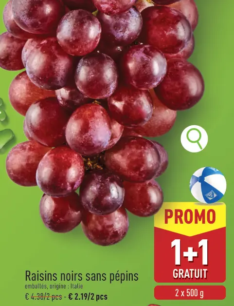 Offre: Raisins noirs sans pépins