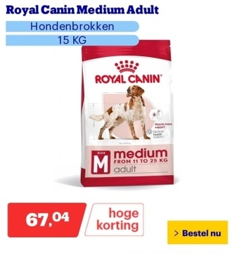 Aanbieding: Royal Canin Medium Adult - Hondenbrokken - 15 KG