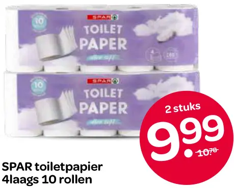Aanbieding: Toiletpapier 4laags 10 rollen