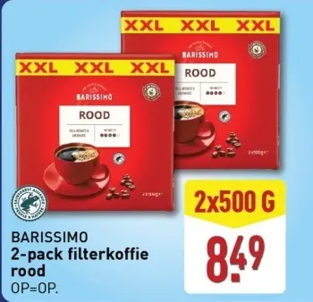 Aanbieding: 2-pack filterkoffie rood