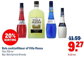 Aanbieding: Bols cocktaillikeur of Villa Massa