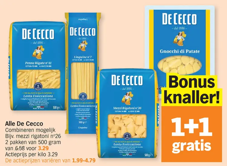 Promotie: Alle De Cecco
