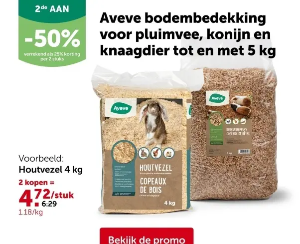 Promotie: Aveve bodembedekking voor pluimvee, konijn en knaagdier