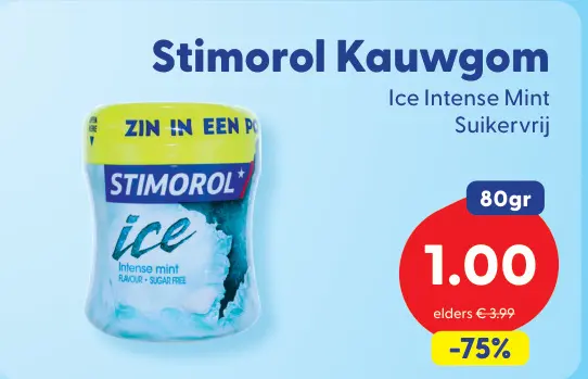 Aanbieding: Kauwgom Ice Intense Mint Suikervrij