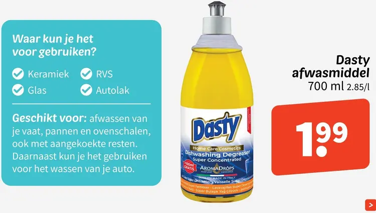 Aanbieding: Dasty Afwasmiddel