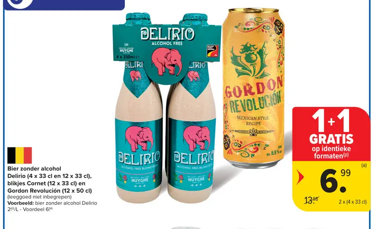 Promotie: Bier zonder alcohol Delirio, Cornet of Gordon Revolución