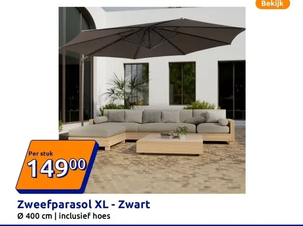 Promotie: Zweefparasol XL - Zwart