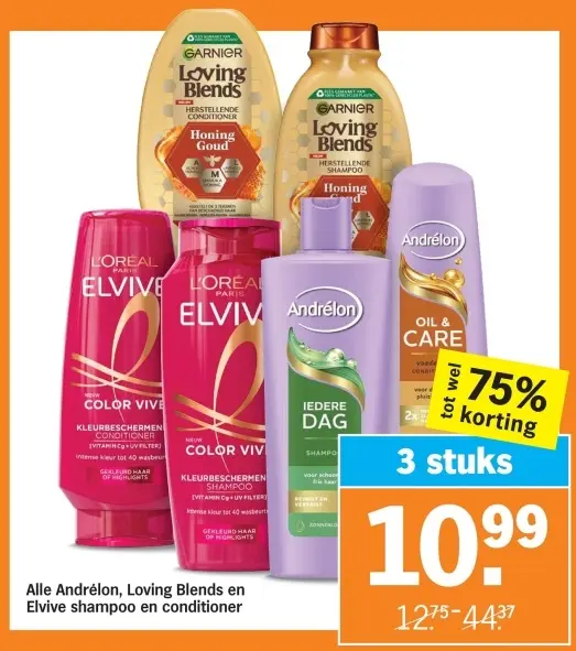 Aanbieding: Andrélon, Loving Blends en Elvive shampoo en conditioner
