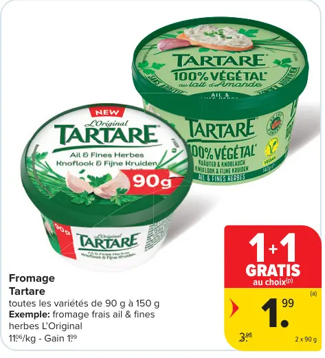 Offre: Fromage Tartare