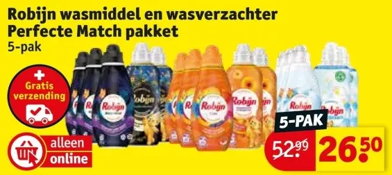 Aanbieding: Robijn wasmiddel en wasverzachter