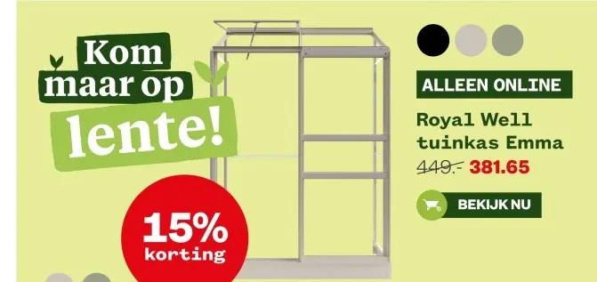 Aanbieding: tuinkas Emma