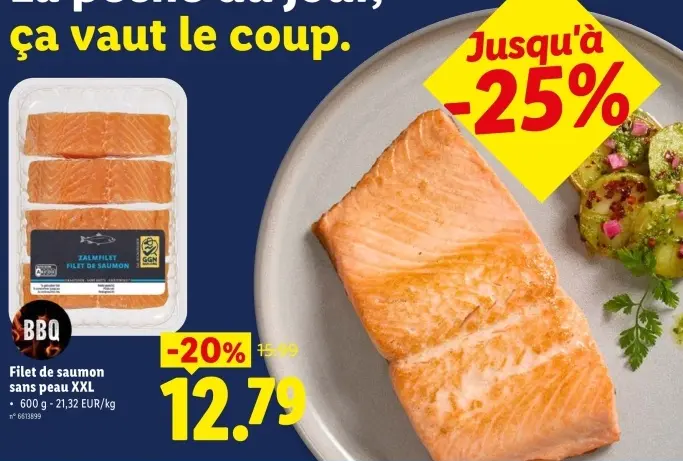 Offre: Filet de saumon sans peau XXL