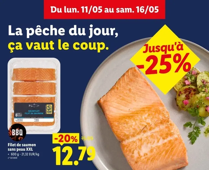 Offre: Filet de saumon sans peau XXL