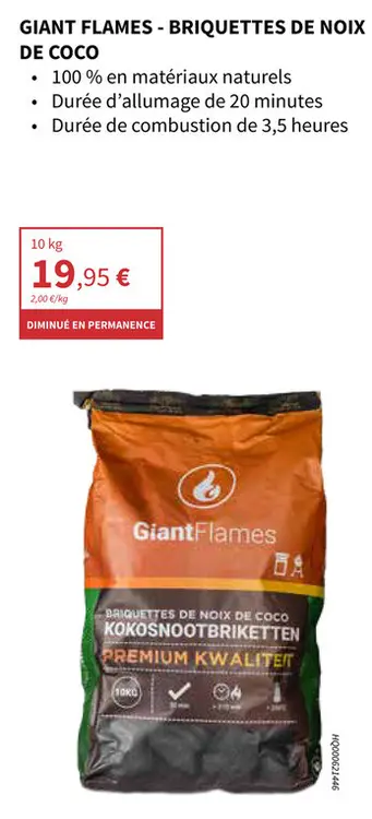 Offre: Briquettes de noix de coco