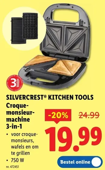 Promotie: Croque-monsieur-machine 3-in-1