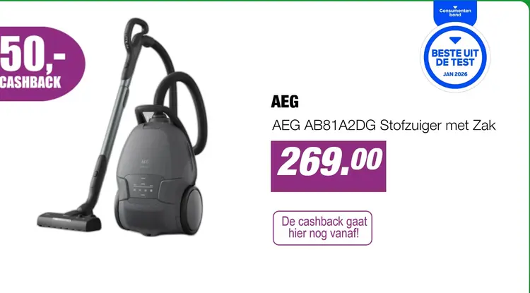 Aanbieding: AEG AB81A2DG Stofzuiger met Zak