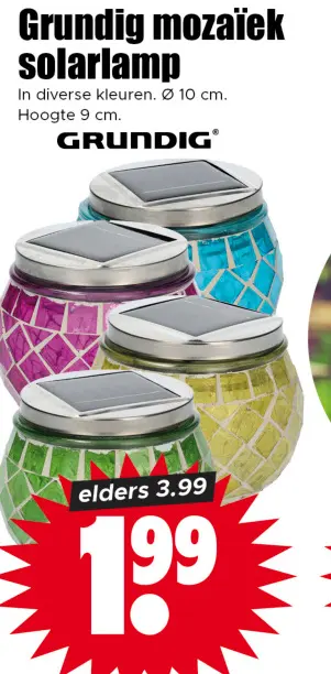 Aanbieding: Grundig mozaïek solarlamp