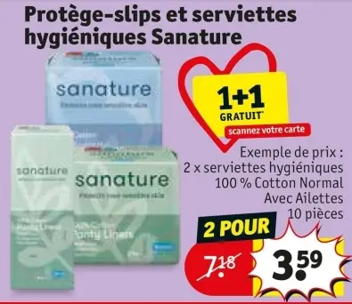 Offre: Protège-slips et serviettes hygiéniques