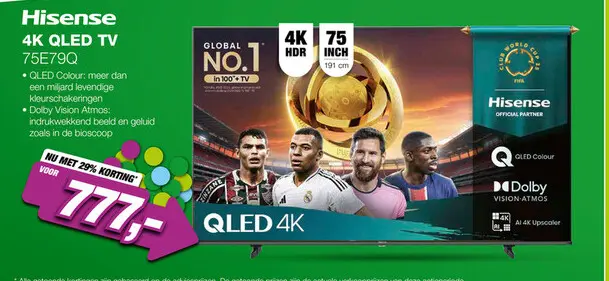 Aanbieding: Hisense 75E79Q QLED 4K Smart TV