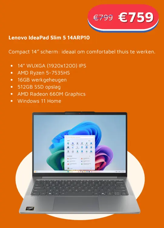 Aanbieding: Lenovo IdeaPad Slim 5 14ARP10