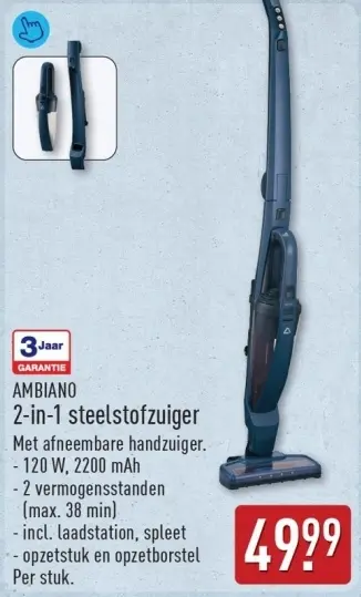 Aanbieding: 2-in-1 steelstofzuiger
