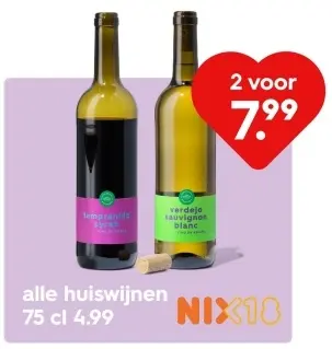 Aanbieding: alle huiswijnen