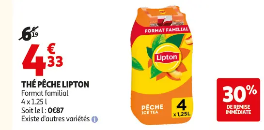 Offre: Thé pêche Lipton