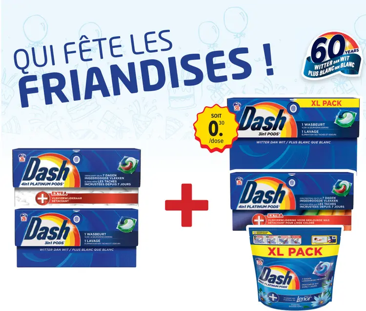 Offre: Dash 3in1 PODS / 4in1 PLATINUM PODS