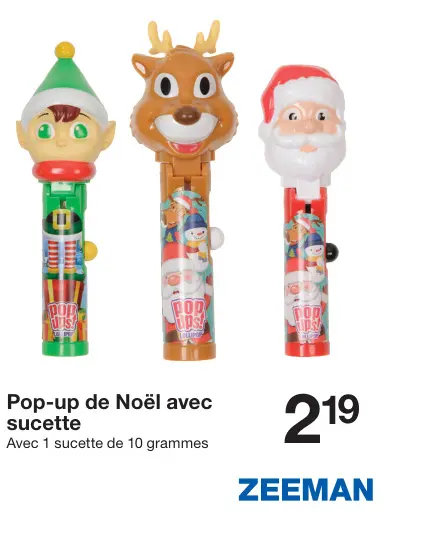 Offre: Pop-up de Noël avec sucette