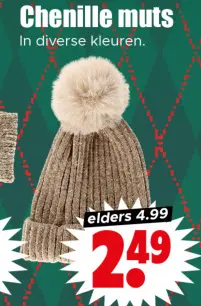 Aanbieding: Chenille muts