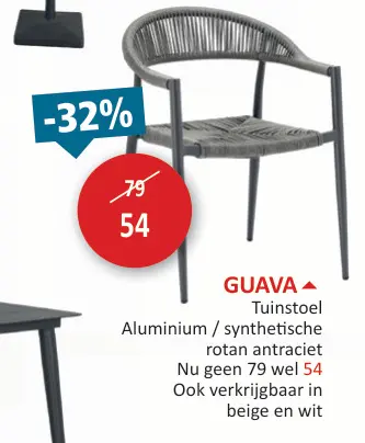 Promotie: Guava Tuinstoel