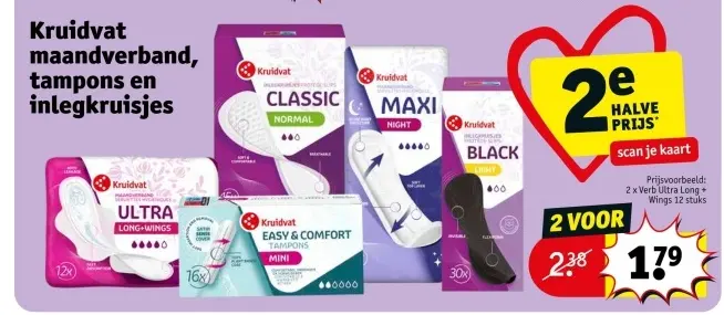 Promotie: Maandverband, tampons en inlegkruisjes