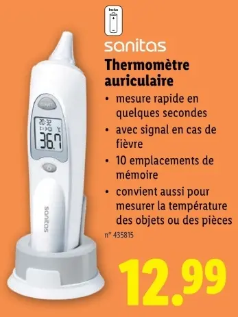 Offre: Thermomètre auriculaire