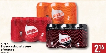 Aanbieding: River cola, cola zero of orange