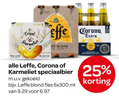 Aanbieding: Leffe, Corona of Karmeliet speciaalbier