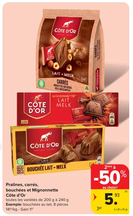 Offre: Pralines, carrés, bouchées et Mignonnette
