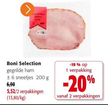 Promotie: gegrilde ham