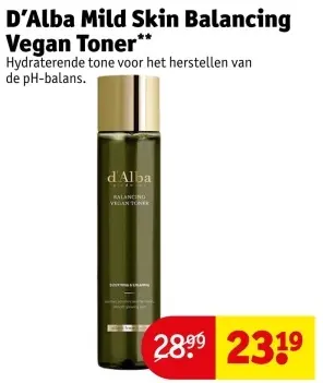 Aanbieding: D'Alba Mild Skin Balancing Vegan Toner