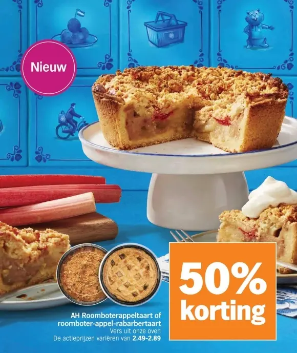 Aanbieding: Roomboterappeltaart of roomboter-appel-rabarbertaart