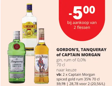 Promotie: Gordon's, Tanqueray of Captain Morgan