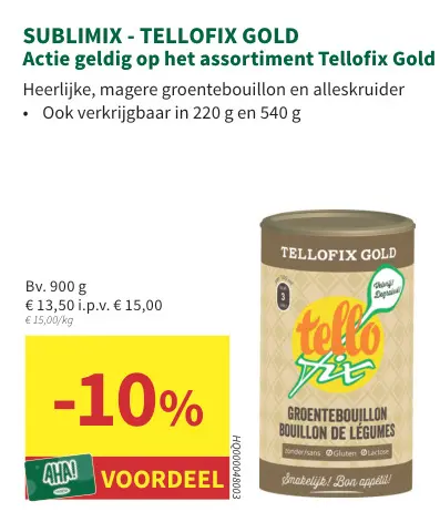 Promotie: Tellofix gold groentebouillon 