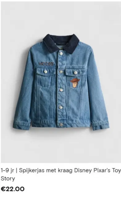 Promotie: Spijkerjas met kraag Disney Pixar's Toy Story