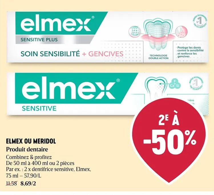 Offre: ELMEX OU MERIDOL Produit dentaire