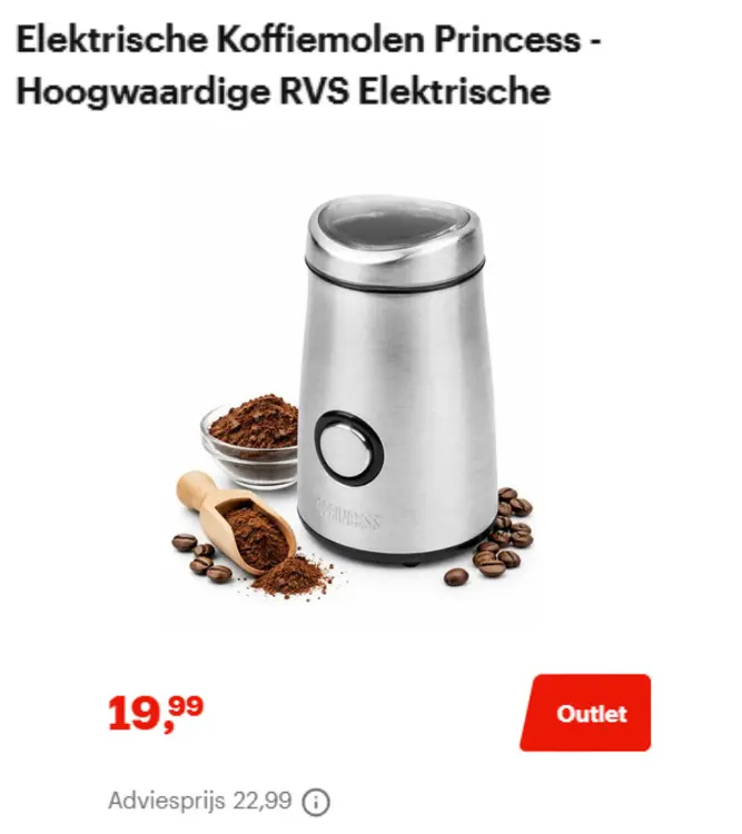 Aanbieding: Elektrische Koffiemolen Princess - Hoogwaardige