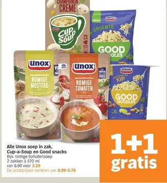 Aanbieding: Alle Unox soep in zak, Cup-a-Soup en Good snack