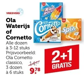 Aanbieding: Ola Waterijs of Cornetto