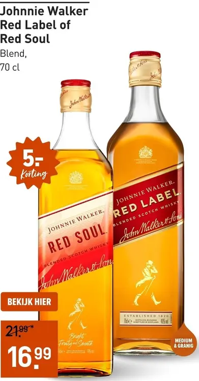 Aanbieding: Johnnie Walker Red Label of Red Soul