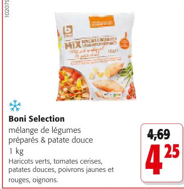 Offre: mélange de légumes préparés & patate douce